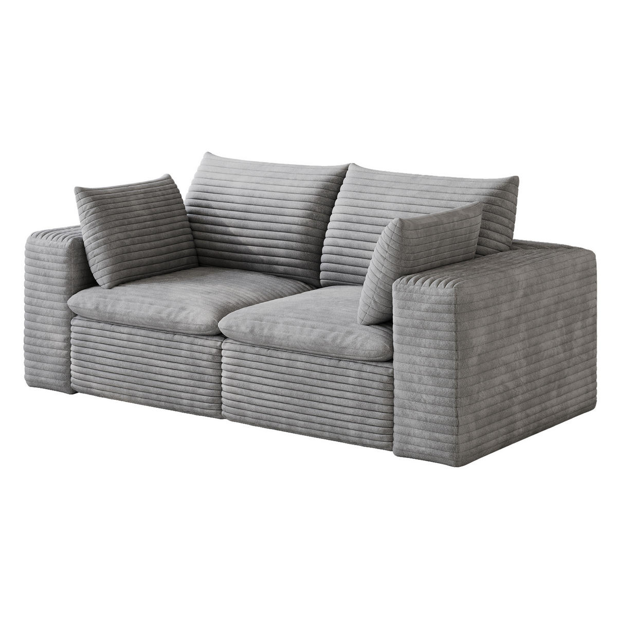 SOFA modular 180 cm Stoff Grey - Grau, Kunststoff (90/60/180cm) - Meubliv
