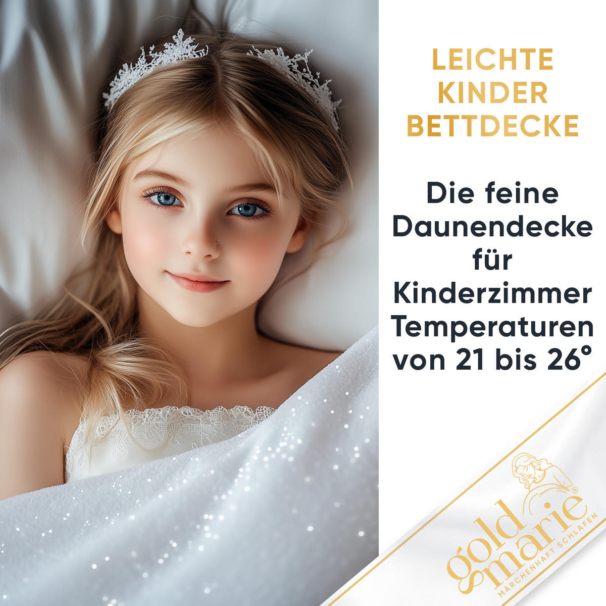 KINDERKISSEN MARIE Entendaunen weich - Weiß, Naturmaterialien (40/80cm) - Goldmarie 