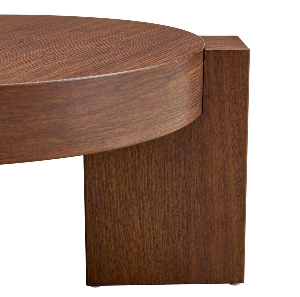 KLUBSKA miza, set 2 kosov, 61/30 cm, MDF v videzu oreha in rjavo steklo - barva oreha, leseni material (61/61/30cm) - BEAOK