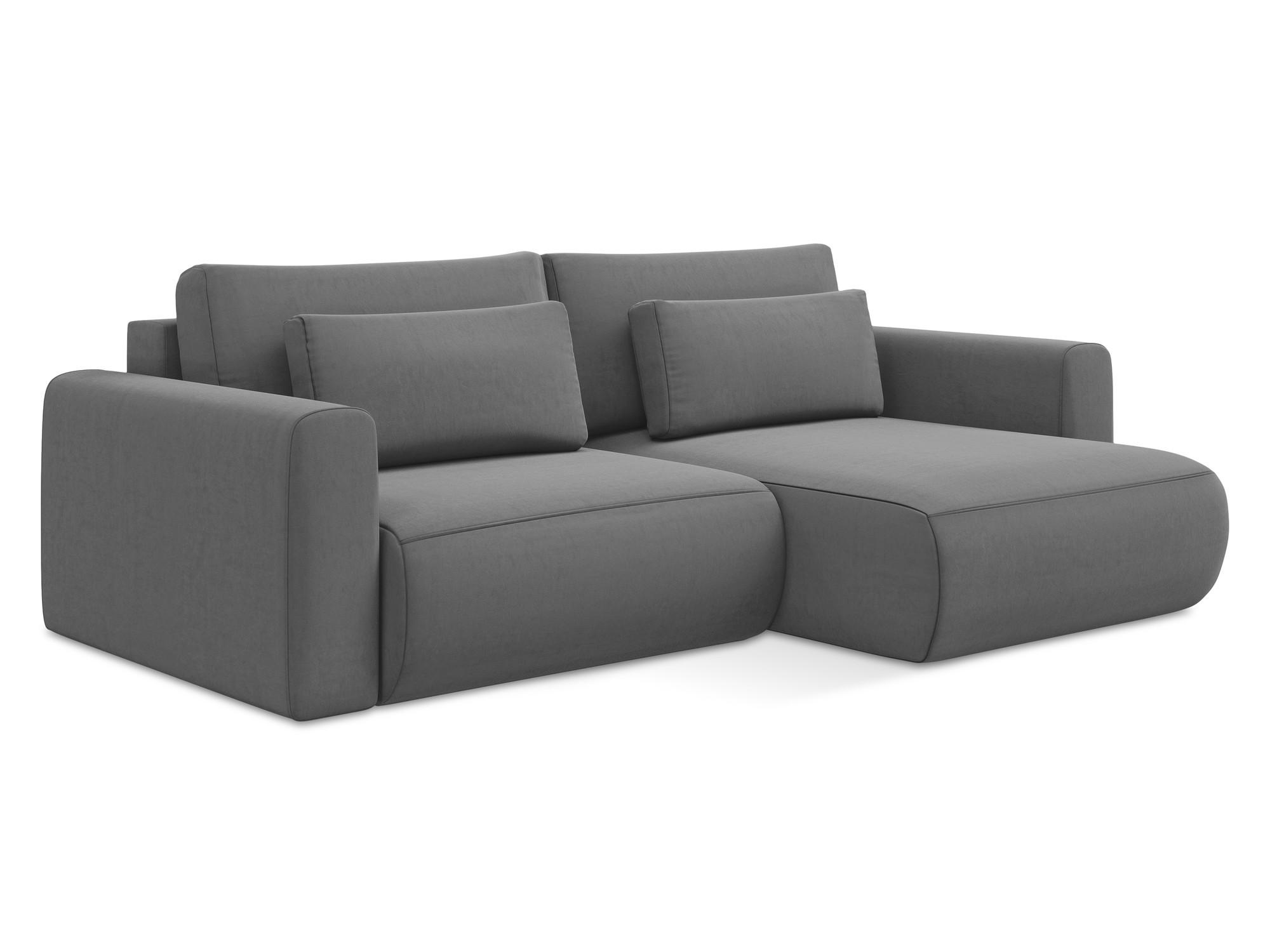 ECKSOFA mit Schlaffunktion Samt Stoff Grau - Schwarz/Grau, Kunststoff/Textil (240/149cm) - Makamii