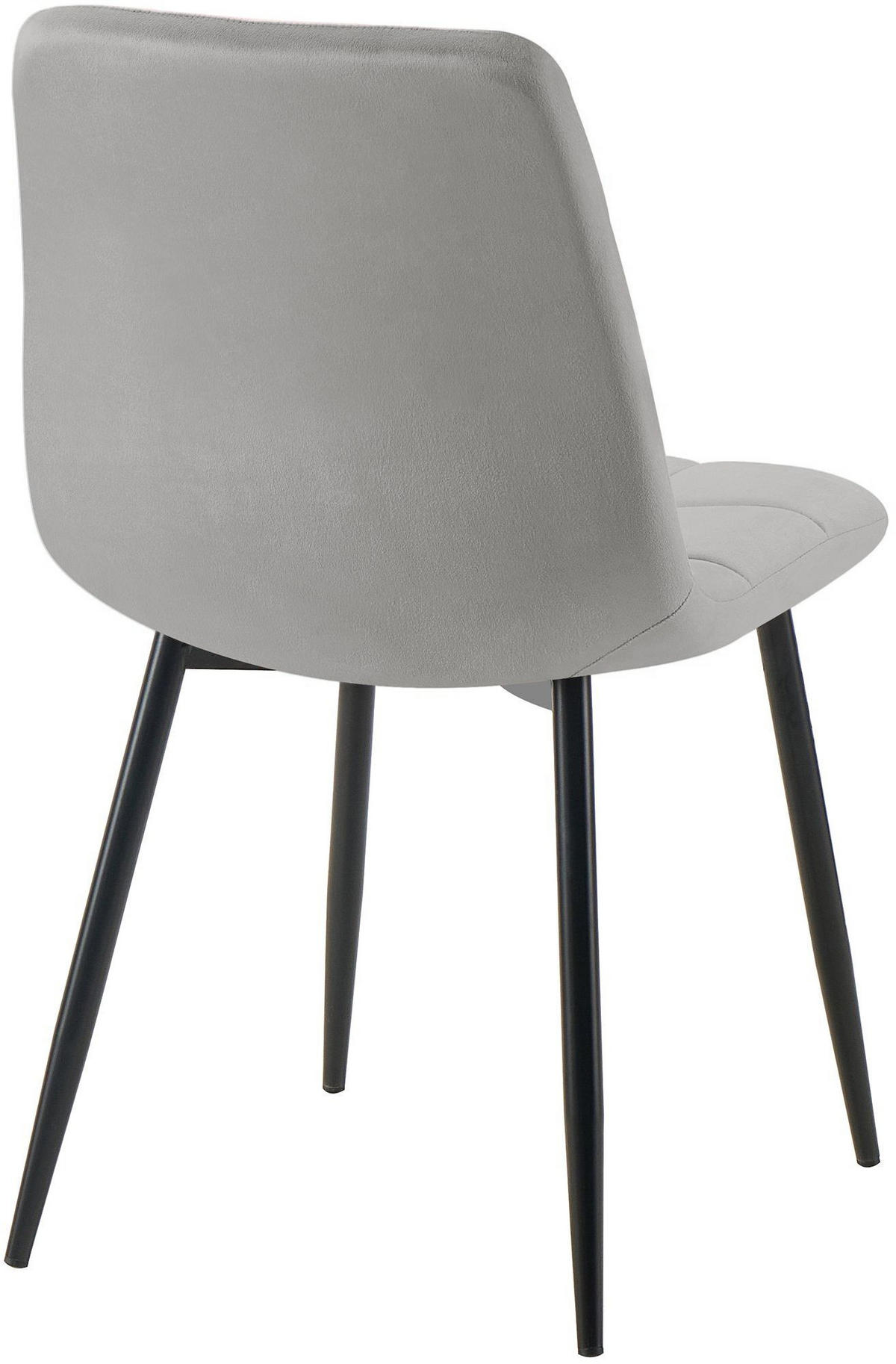 STUHL 4 Samt Grau - Schwarz/Grau, Textil/Metall (45/84/55cm) - CLP