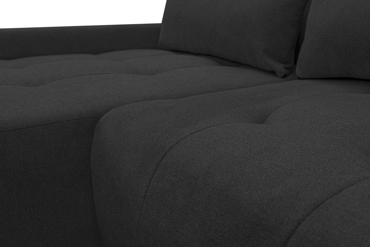ECKSOFA Bloom mit Bettkasten und Schlaffunktion L-Form - Dunkelgrau, Textil (267/185cm)