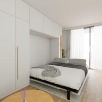 SCHRANKBETT Morphy Einbaubares 200x180 Horizontal - Weiß, Holz/Metall (200/180cm) - WallBedKing