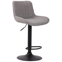 BARHOCKER Stoff grau - Schwarz/Grau, Textil/Metall (50/86/50cm) - CLP