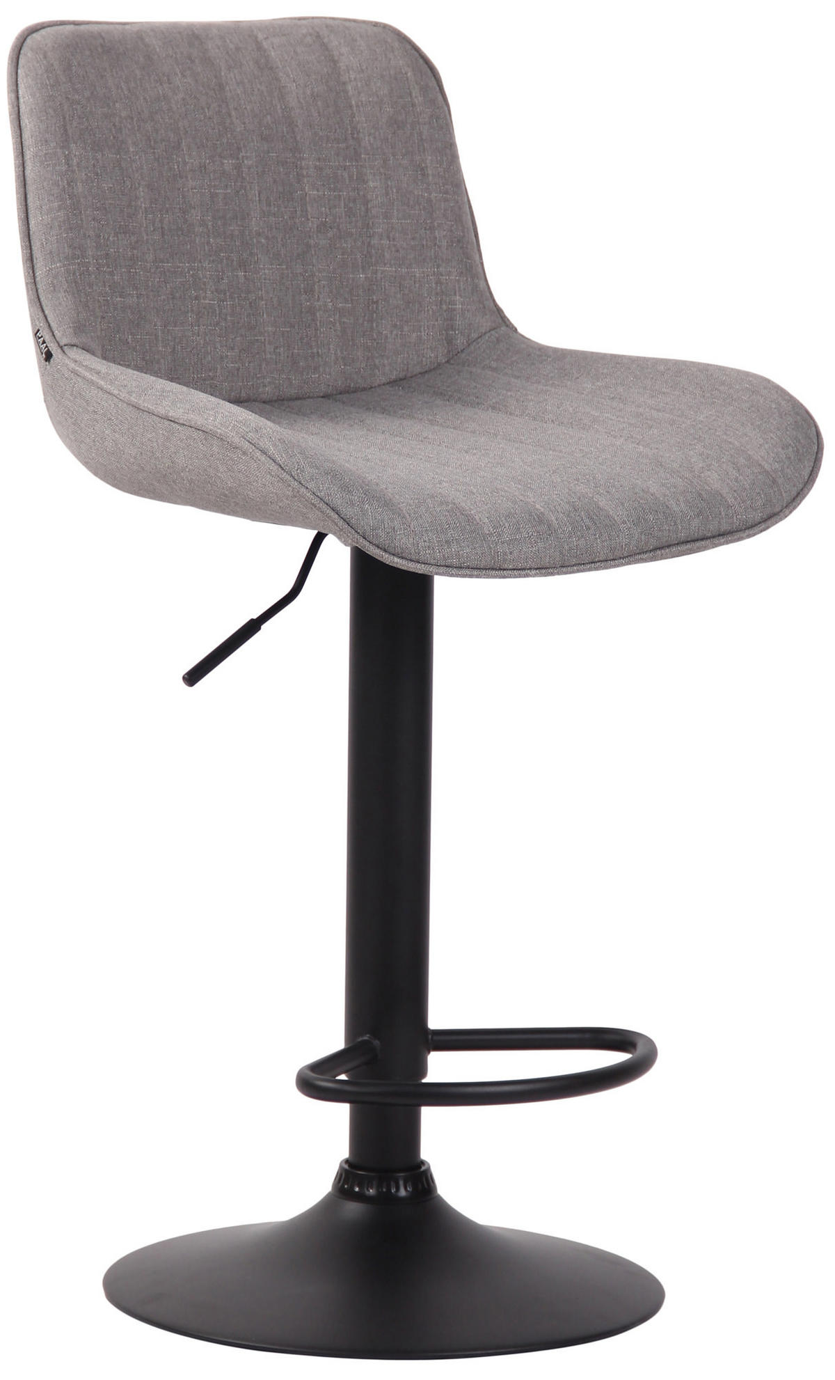 BARHOCKER Stoff grau - Schwarz/Grau, Textil/Metall (50/86/50cm) - CLP