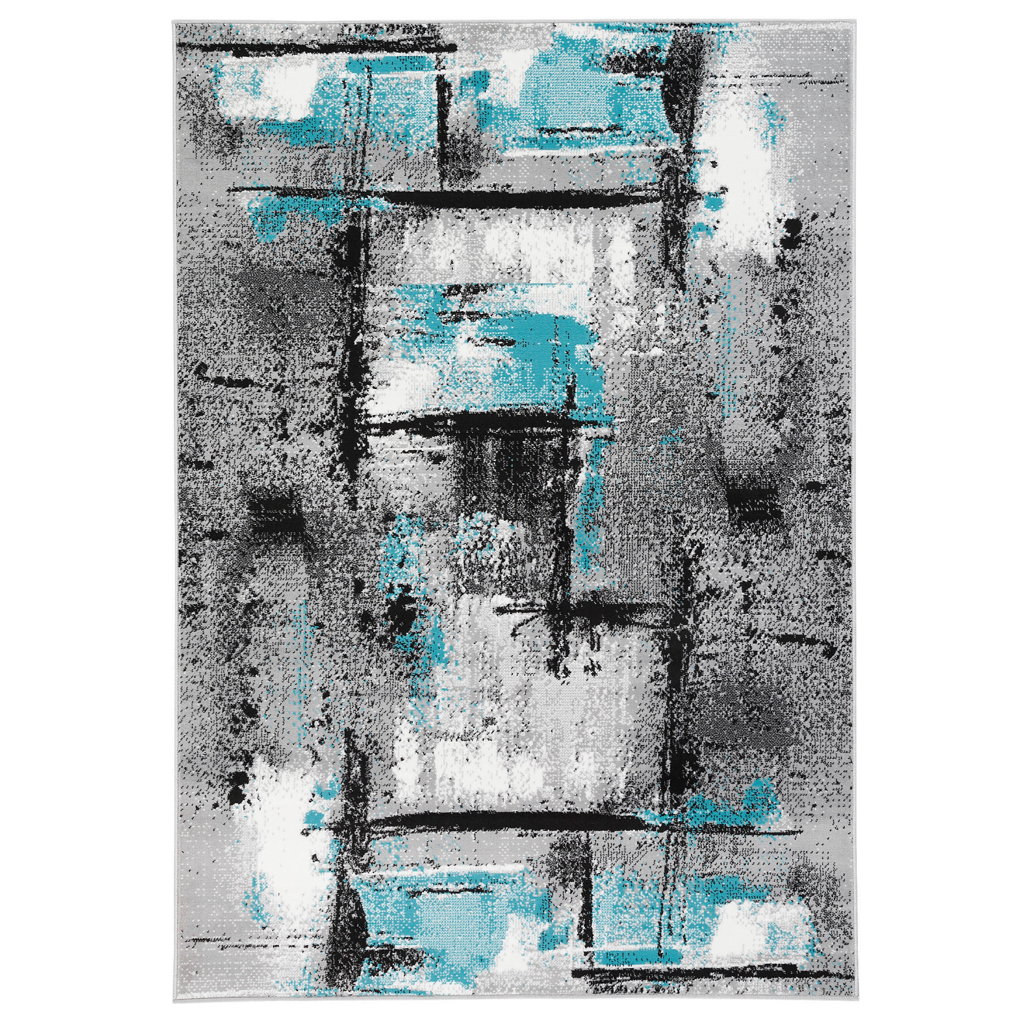 DESIGNER TEPPICH SAMBA MODERN URBAN - Türkis/Grau, Textil (120/170cm) - Pergamon
