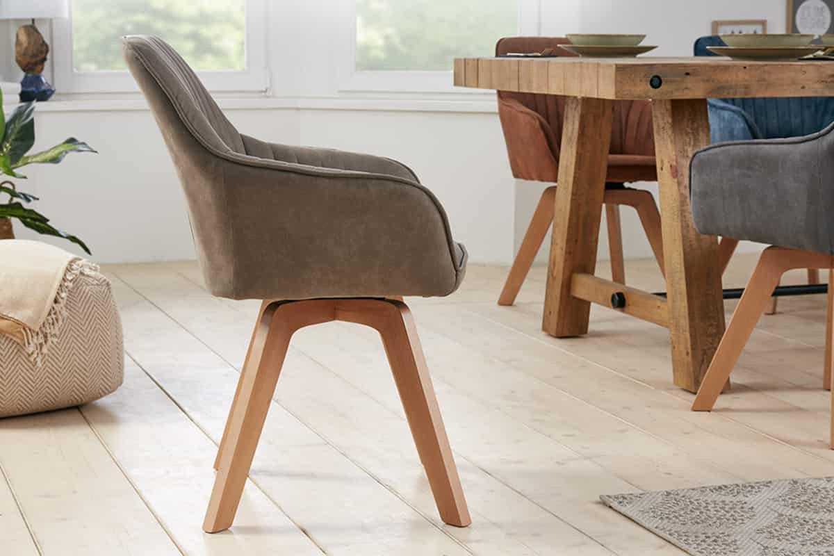 STUHL LIVORNO Microfaser Taupe 85 cm - Taupe/Beige, Holz/Textil (62/84/62cm) - riess-ambiente