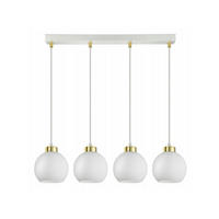 PENDELLEUCHTE GOLDGLAS - Goldfarben/Weiß, Glas/Metall (14/70/80cm) - kiki design