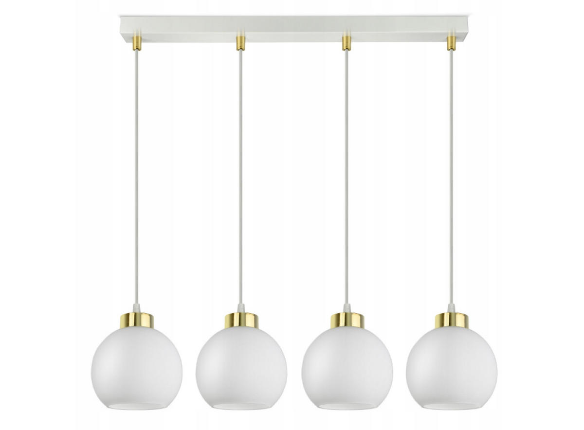 PENDELLEUCHTE GOLDGLAS - Goldfarben/Weiß, Glas/Metall (14/70/80cm) - kiki design