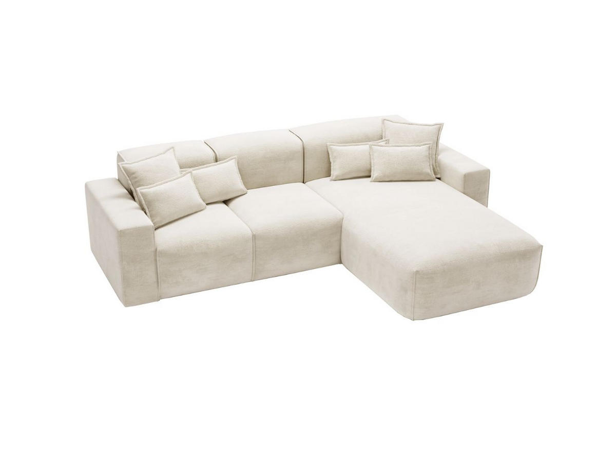 ECKSOFA Leni Beige Rechts - Beige, Holz/Textil (265/180cm) - Graingold