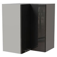 ECKHÄNGESCHRANK Essen W12/60 Graphit Hochglanz / Grau Matt 60 / 60 / 72cm - Graphitfarben/Grau, Holz/Holzwerkstoff (60/72/60cm) - Feldmann-Wohnen