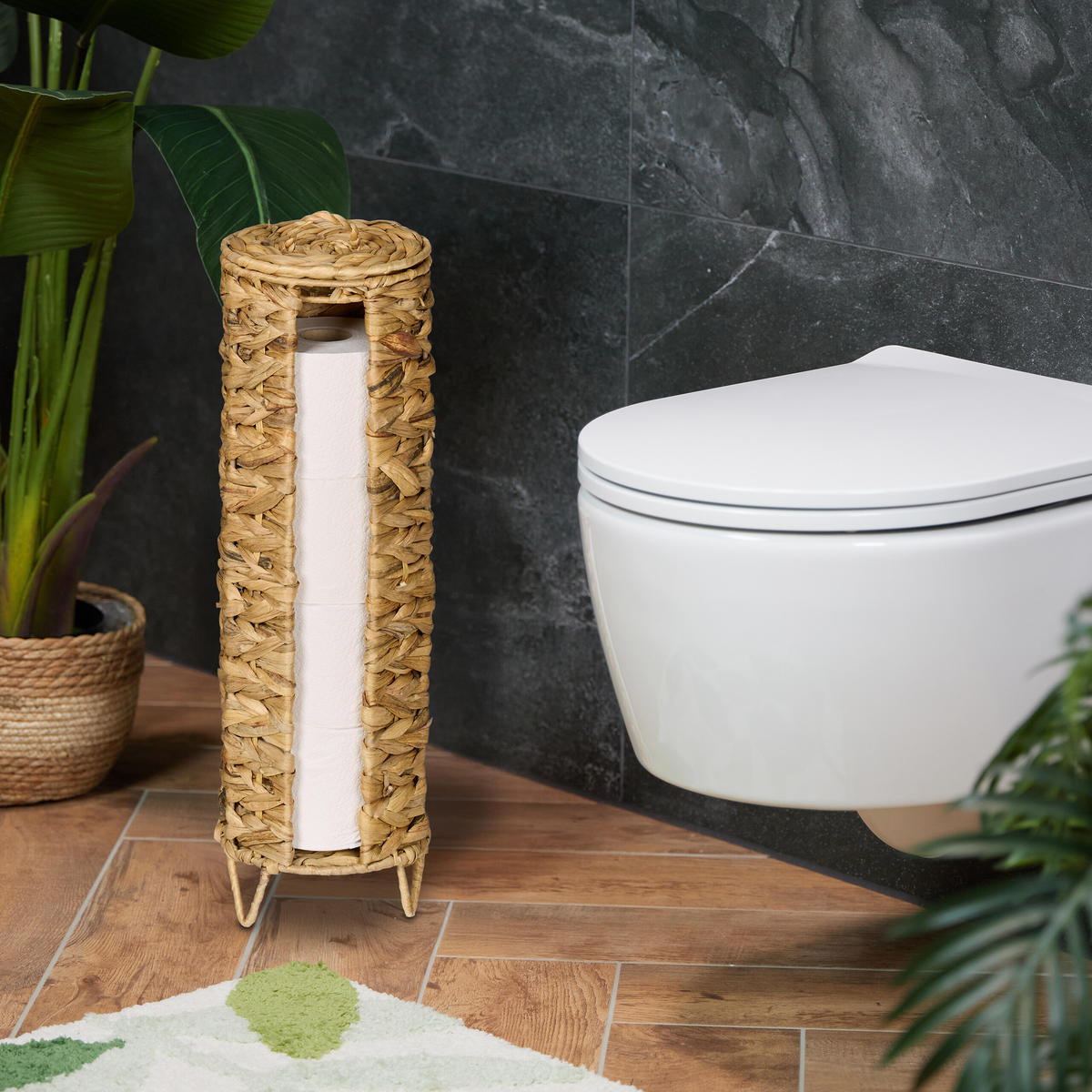 TOILETTENPAPIER-AUFBEWAHRUNG - Hellbraun, Textil (16/50.5/16cm) - Relaxdays