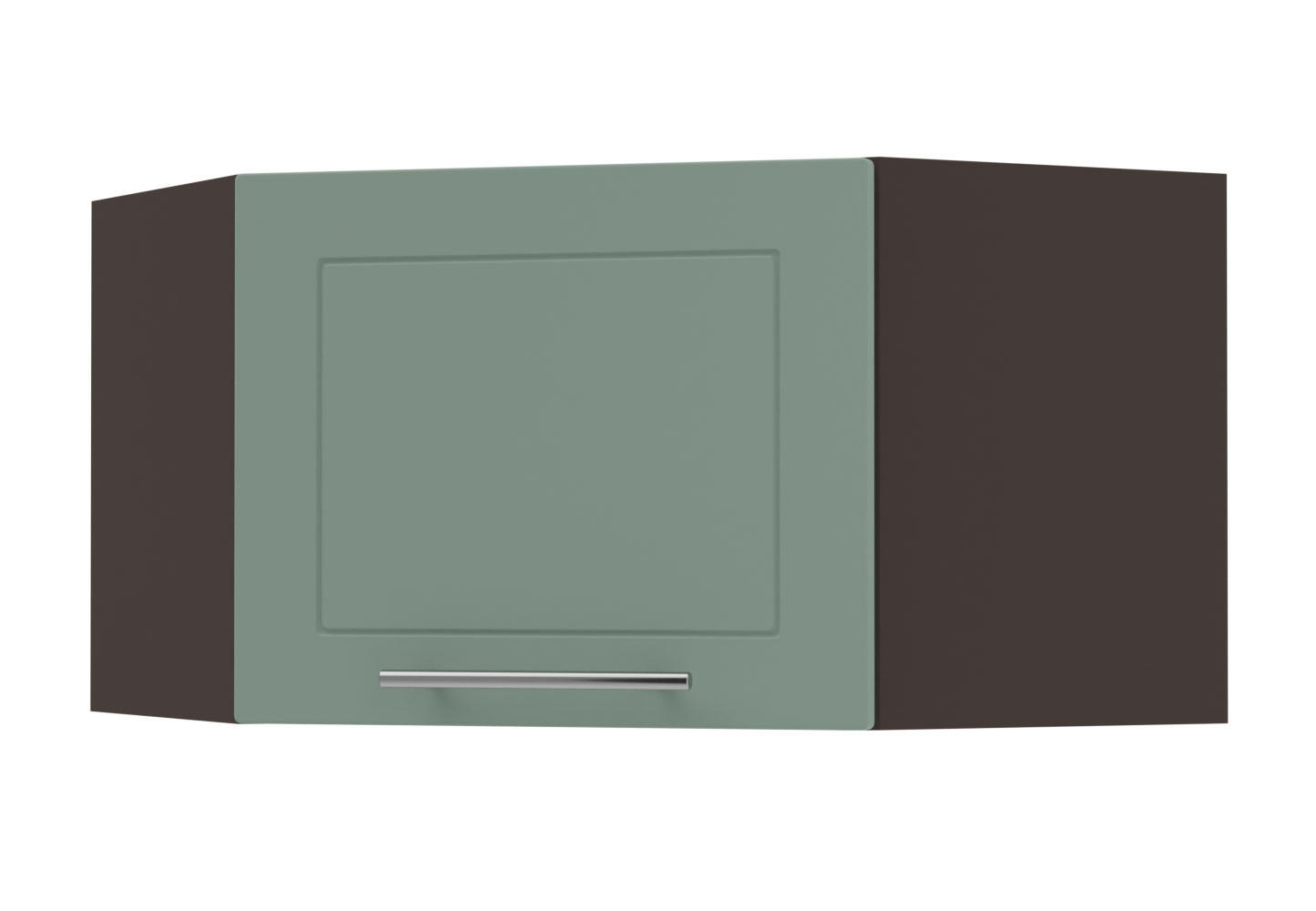 ECKHÄNGESCHRANK Kvantum W10/60/36 Mint Matt / Lava Matt 60 / 60 / 36cm - Dunkelgrau/Mintgrün, Holz/Holzwerkstoff (60/36/60cm) - Feldmann-Wohnen