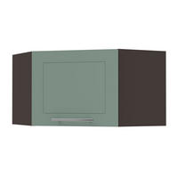 ECKHÄNGESCHRANK Kvantum W10/60/36 Mint Matt / Lava Matt 60 / 60 / 36cm - Dunkelgrau/Mintgrün, Holz/Holzwerkstoff (60/36/60cm) - Feldmann-Wohnen