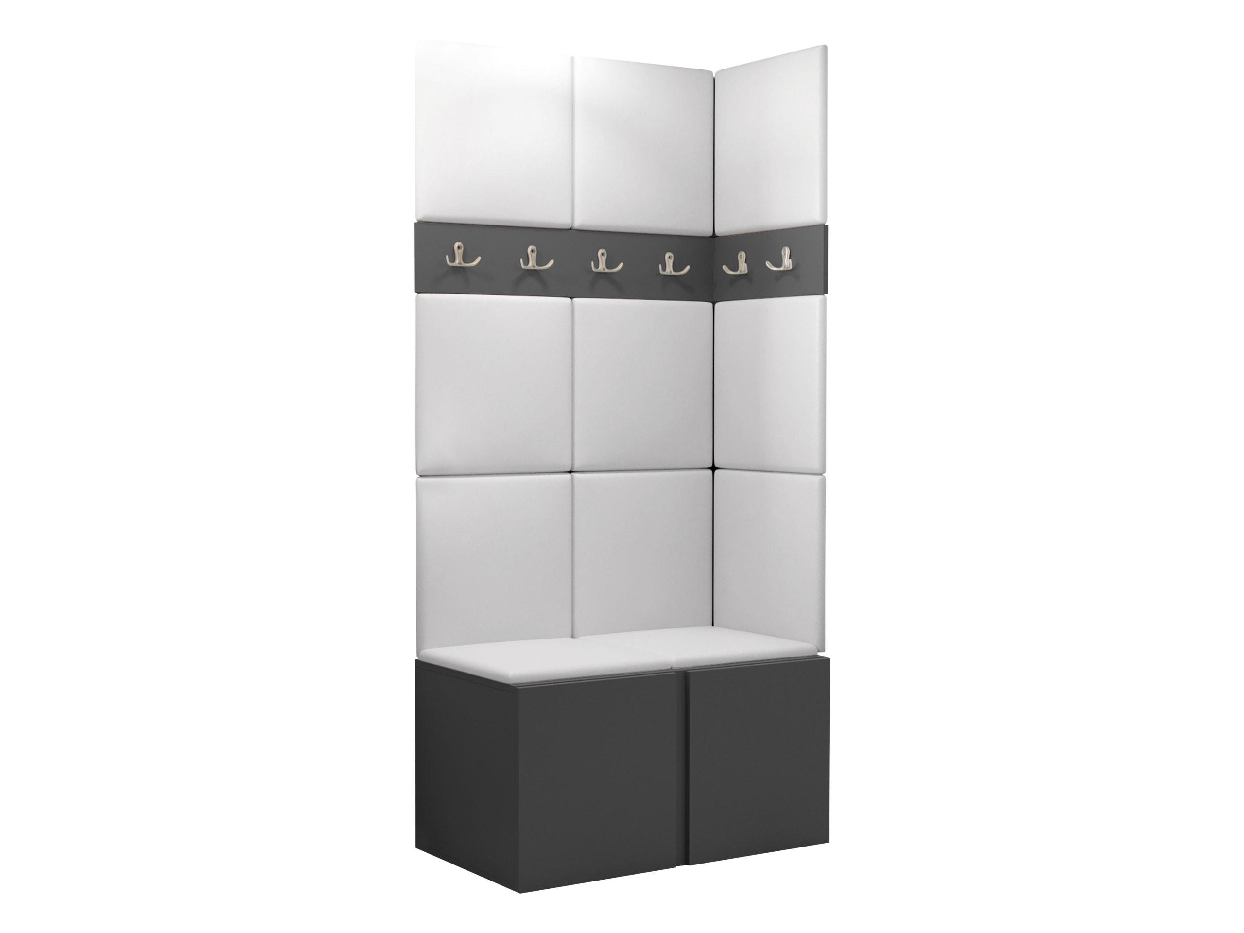 GARDEROBEN-SET Orion I - Graphitfarben/Weiß, Holzwerkstoff/Kunststoff (84/186/46cm) - MIRJAN24