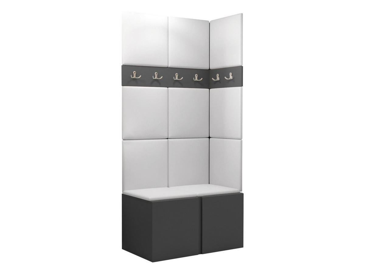 GARDEROBEN-SET Orion I - Graphitfarben/Weiß, Holzwerkstoff/Kunststoff (84/186/46cm) - MIRJAN24