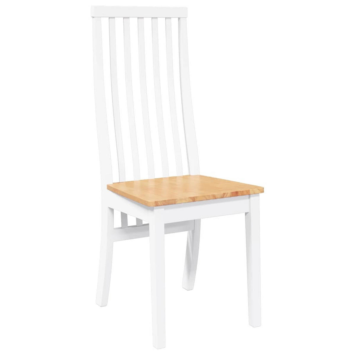 ESSZIMMERSTÜHLE 2 Stk. Weiß Massivholz Gummibaum 41*48.5*101cm - Weiß/Braun, Holz (41/101/48.5cm) - ZMH