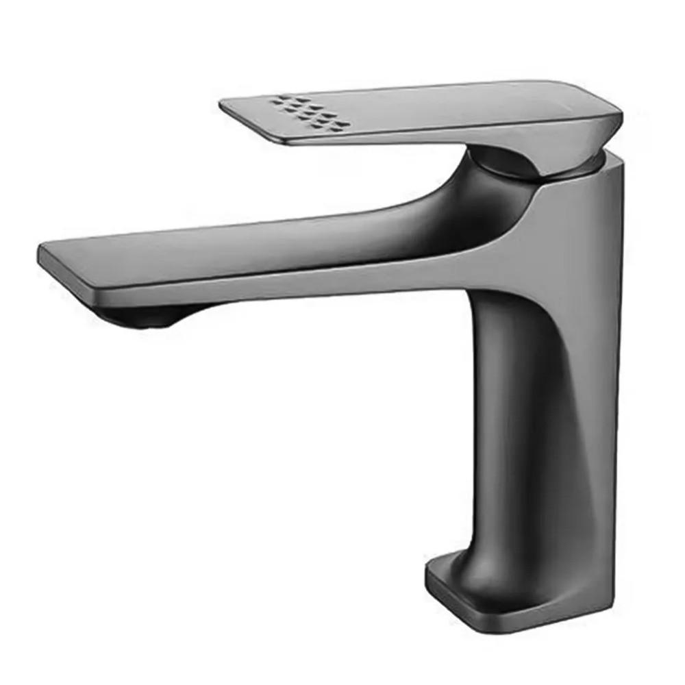 WASCHTISCHARMATUR, heißer und kalter Mischer, Grau - Grau, Metall (17.8/17/5cm) - Kaket
