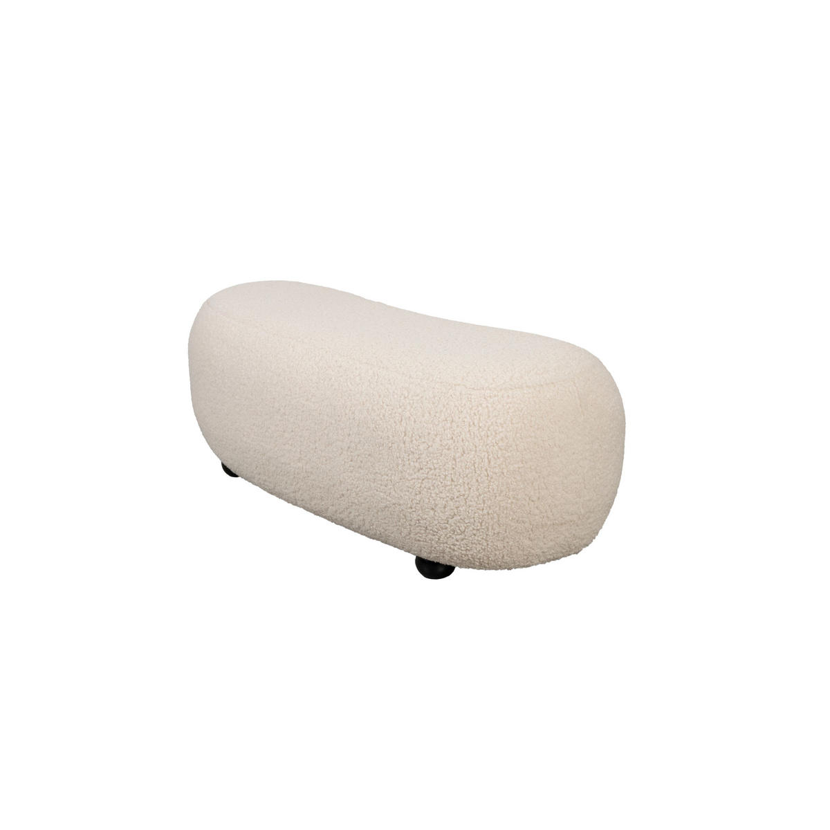 SITZHOCKER Noxx Pouf/ Organisch Geformt Bouclé Weiß - Weiß, Kunststoff (46/41/120cm) - Housecraft Living