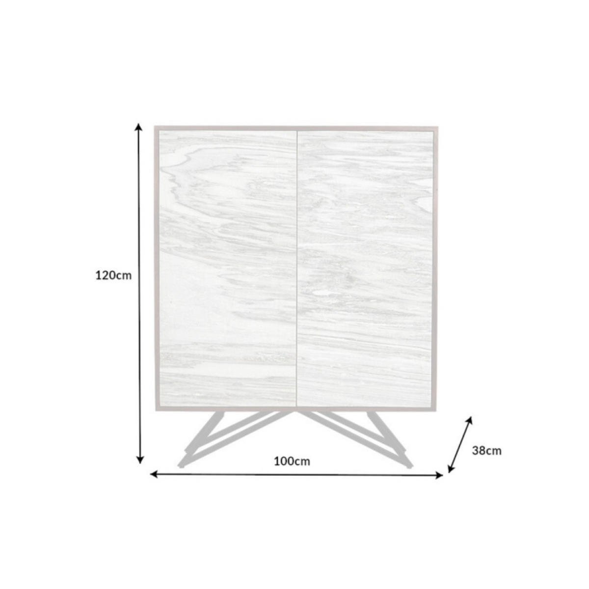 HIGHBOARD MOUNTAIN SOUL Akazie Weiß 120cm - Schwarz/Braun, Holz/Stein (100/120/38cm) - riess-ambiente
