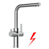 NIEDERDRUCK-3-WEGE-KÜCHENARMATUR, Verchromt, 360° schwenkbar - Chromfarben, Metall (22.4/34.8/22.4cm) - VIZIO