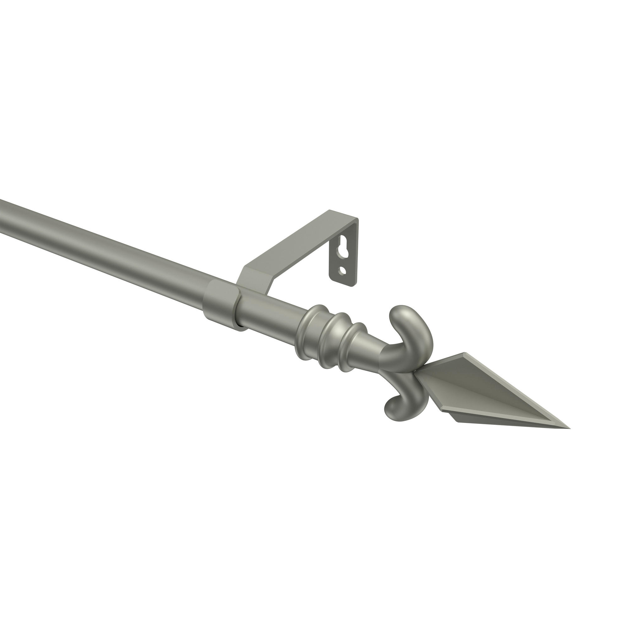 GARDINENSTANGE Olymp Matteo 400 cm (geteilt in 2 x 200 cm), 1-läufig (ohne Ringe), 16 mm Ø Chrom matt - Chromfarben/Nickelfarben, Metall (400cm) - INTERDECO