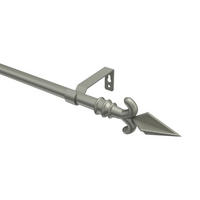 GARDINENSTANGE Olymp Matteo 400 cm (geteilt in 2 x 200 cm), 1-läufig (ohne Ringe), 16 mm Ø Chrom matt - Chromfarben/Nickelfarben, Metall (400cm) - INTERDECO