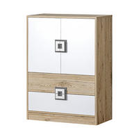KOMMODE Nico 9 Eiche hell / Weiß-Farbapplikation Grau 80 / 40 / 110 cm - Hellbraun/Weiß, Holz/Holzwerkstoff (80/110/40cm) - Feldmann-Wohnen