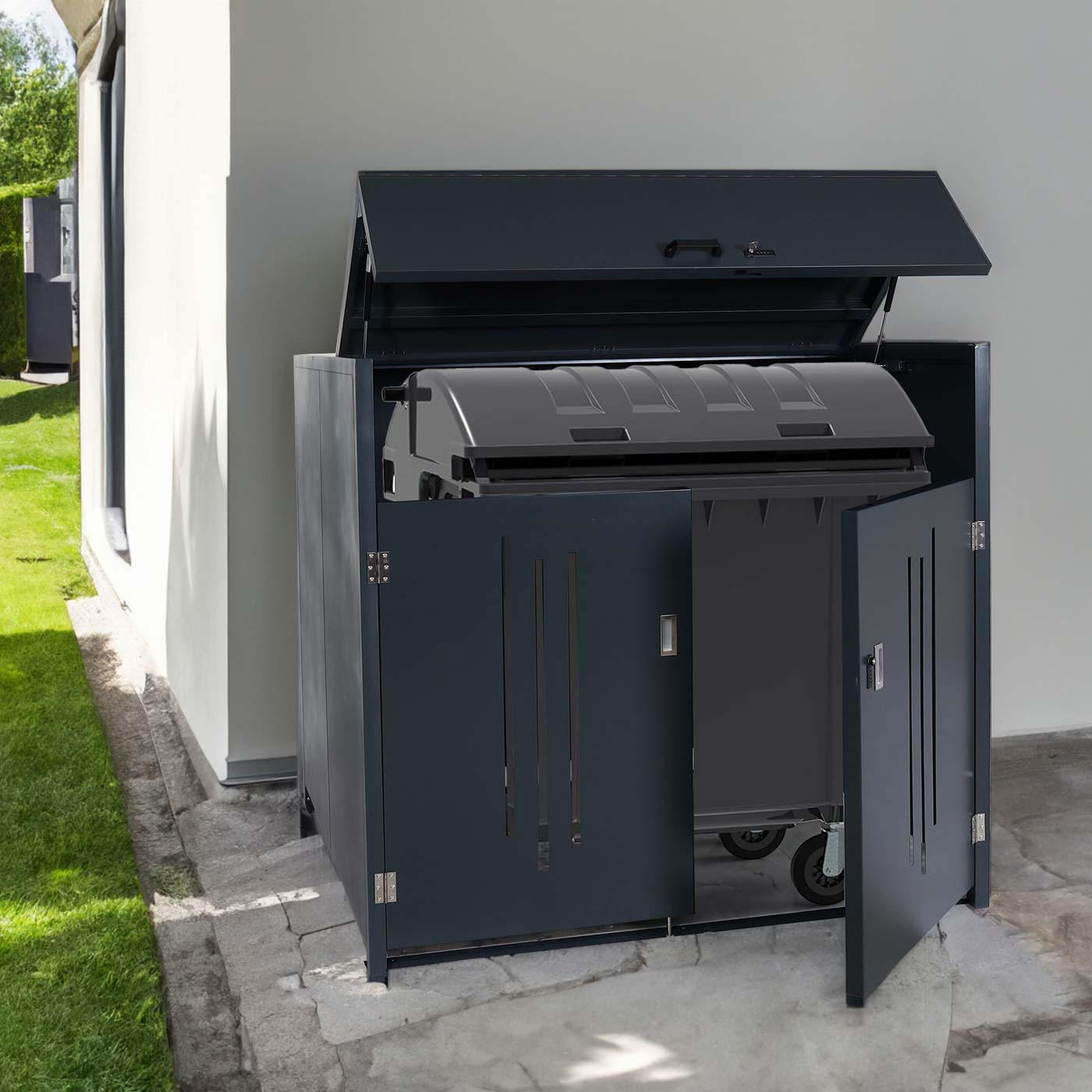 MÜLLCONTAINERVERKLEIDUNG Grau - Grau, Metall (160/154/136cm) - MCW