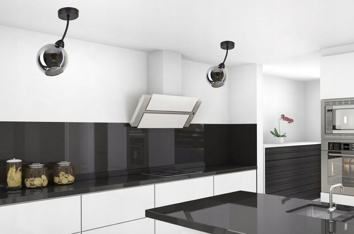 DECKENLEUCHTE Kogel - Transparent/Anthrazit, Glas/Metall (15/15/33cm) - kiki design