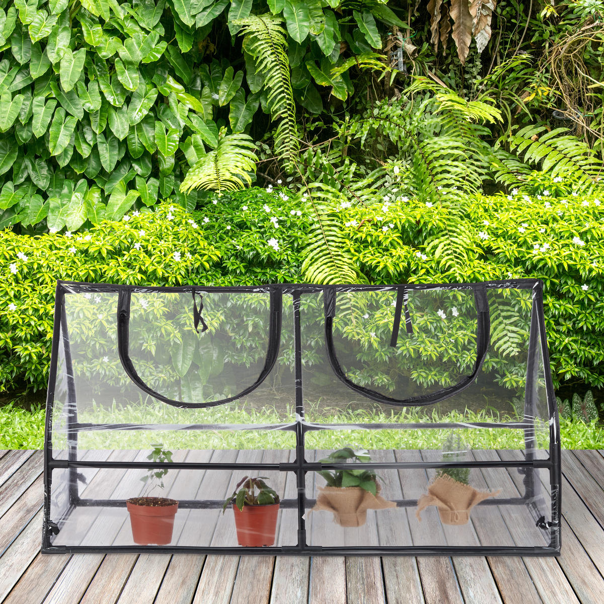 GEWÄCHSHAUS - Transparent, Kunststoff/Metall (120/60/60cm) - Relaxdays
