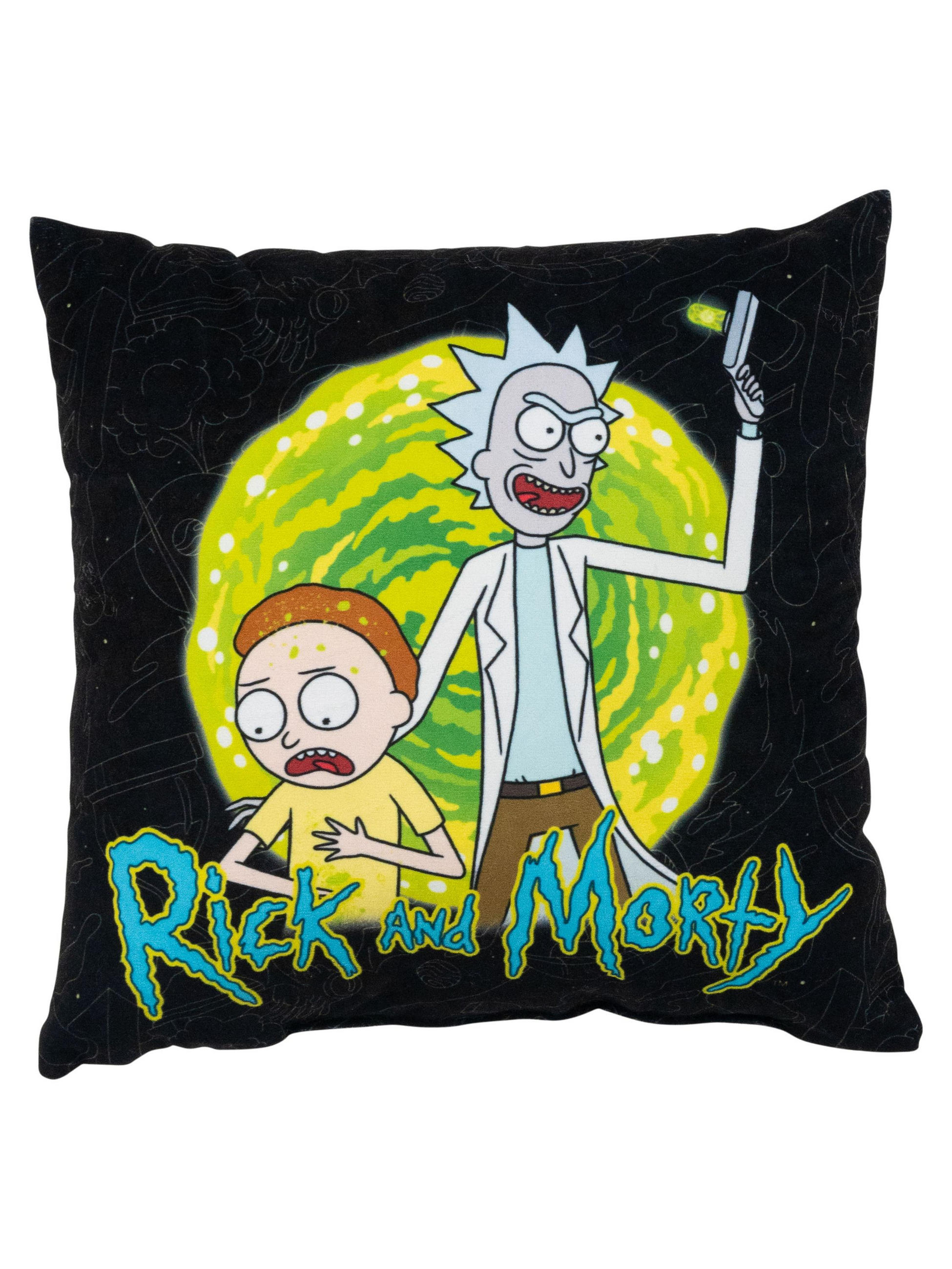 ZIERKISSEN Rick and Morty Schwarz 30 x 30 cm - Schwarz, Textil (30/30cm) - United Labels