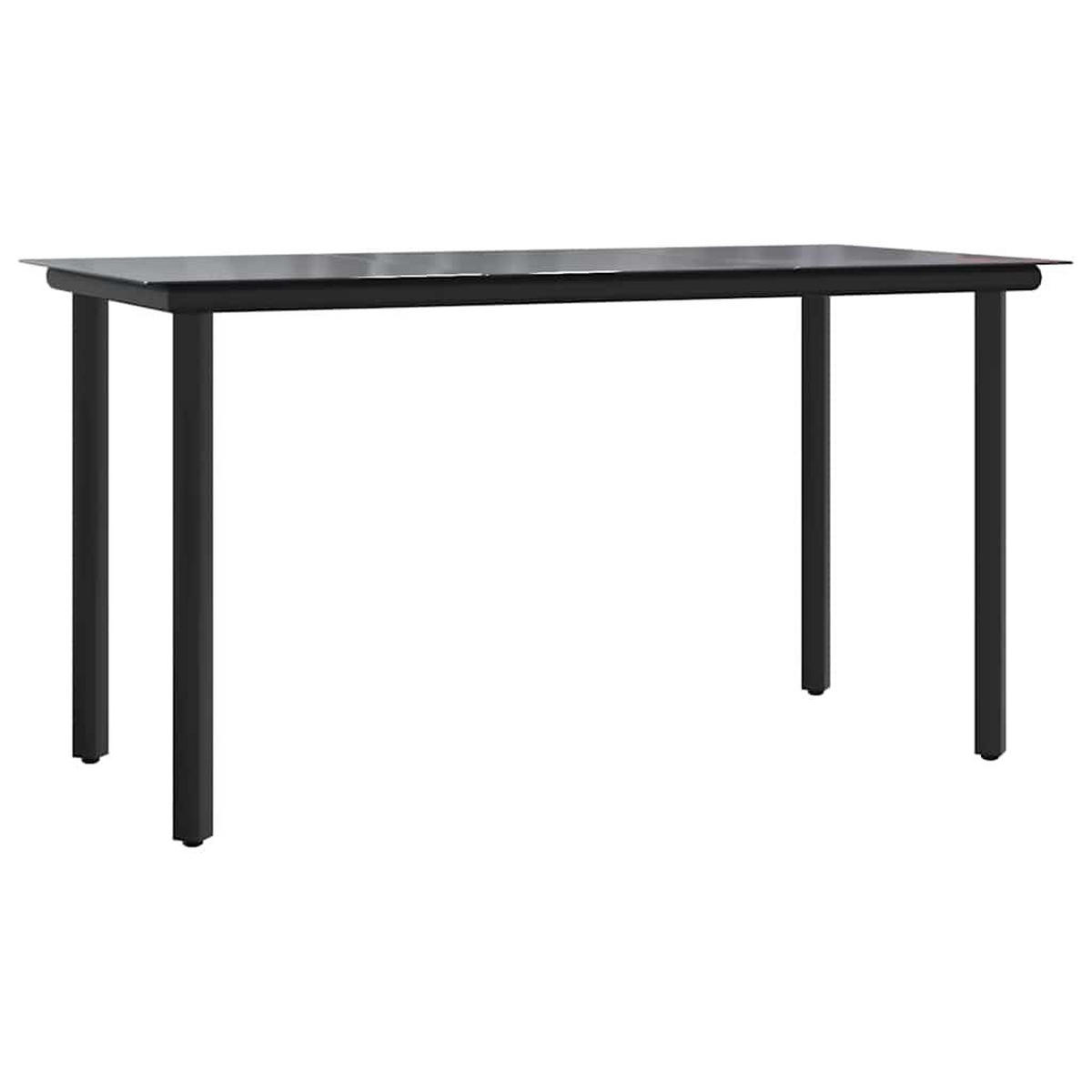 GARTEN-ESSGRUPPE 5-TLG. Schwarz Poly Rattan - Schwarz, Kunststoff - vidaXL