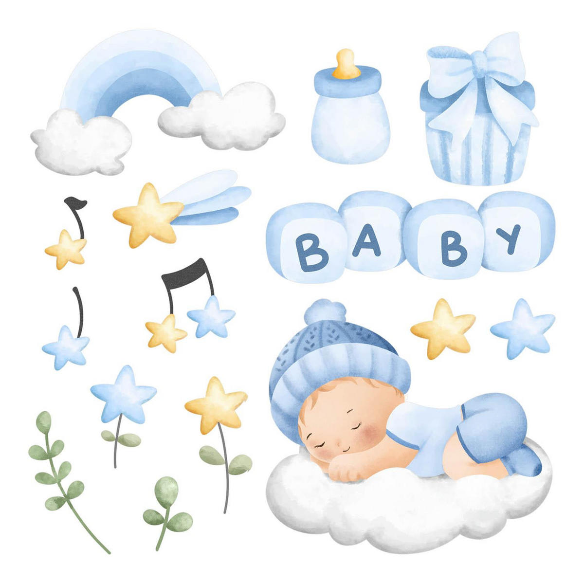 WANDAUFKLEBER 80x129cm - Kinderdekorationen für - Multicolor, Kunststoff (80/129/0.1cm) - Wallfluent