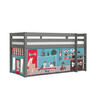 KINDERBETT Karolina 210x114x106 Massivholz Grau Textilset Pet Shop - Blaugrau/Grau, Holz (90/200cm) - 58aufmkessel