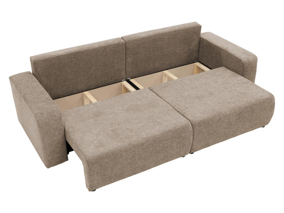 SCHLAFSOFA Piano - Schwarz/Grau, Holz/Kunststoff (245/82/92cm) - MIRJAN24