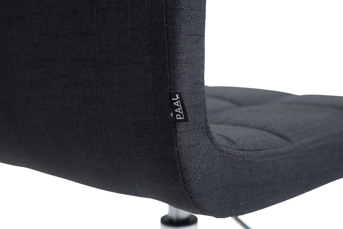 BÜROSTUHL Luca, Stoff Dunkelgrau - Dunkelgrau, Textil/Metall (52/88/44cm) - TPFLiving