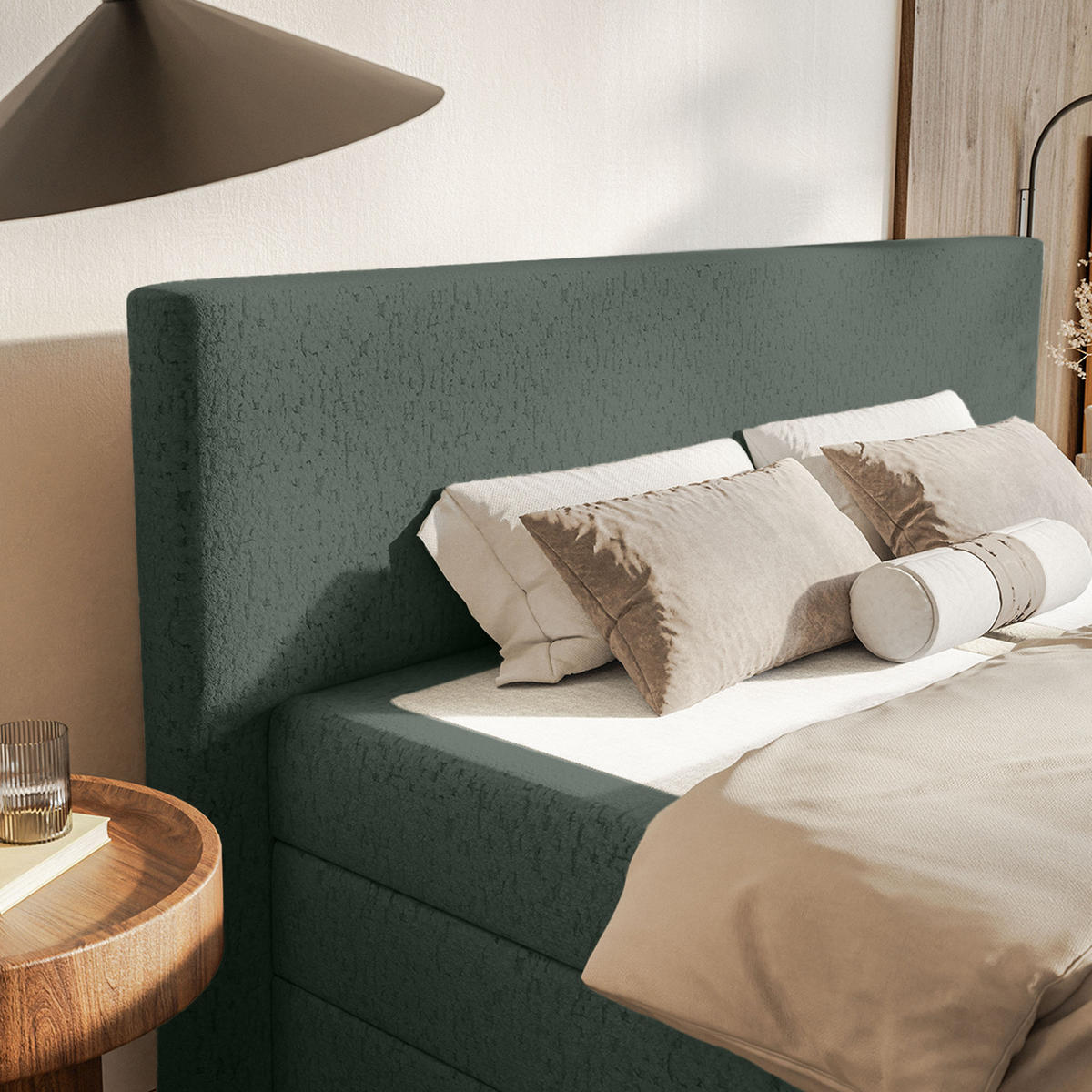 BOXSPRINGBETT Velipoja Premium 140x200 cm, Grün - Grün, Textil (140/200cm) - Fedve
