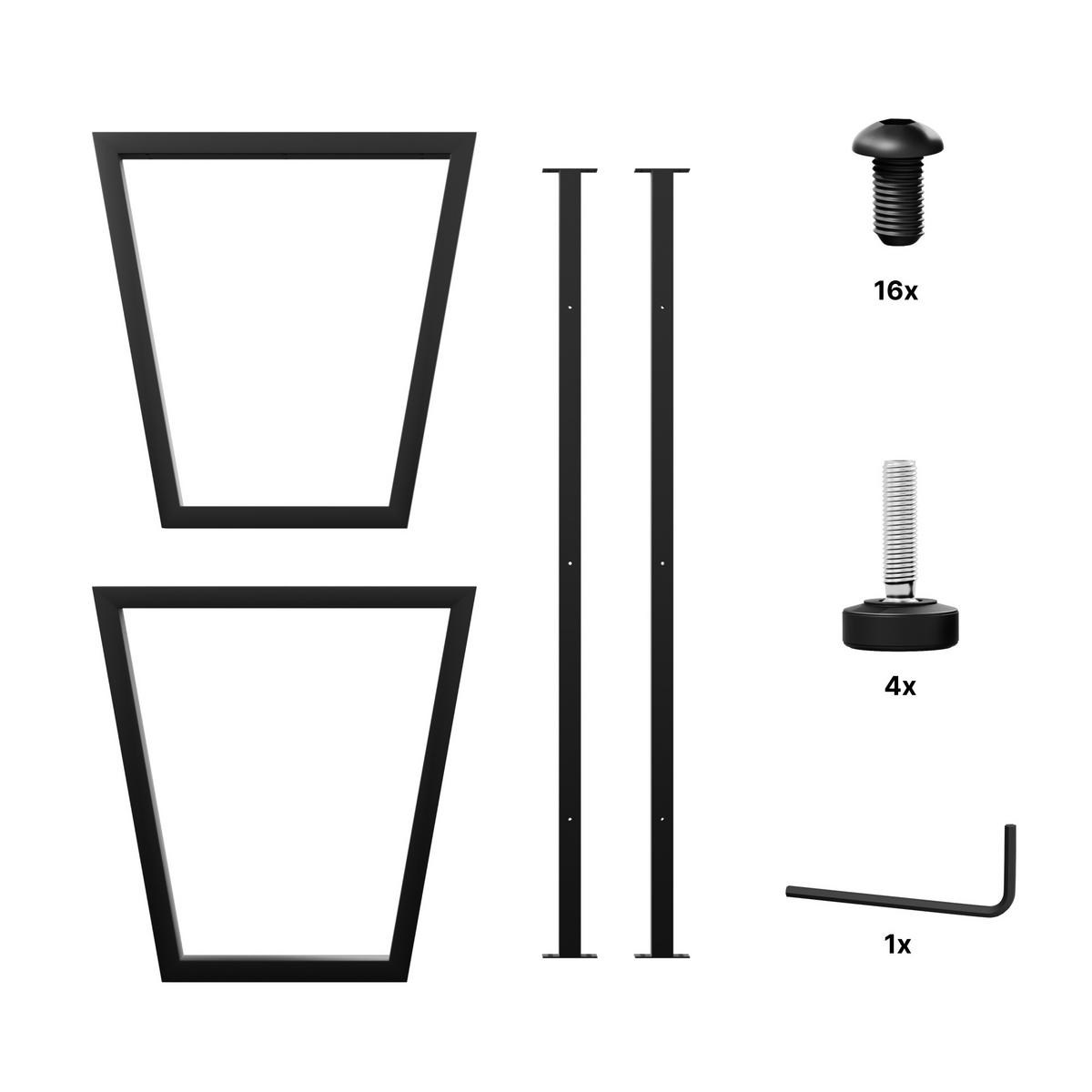 TISCHBEINE Atria Metall Schwarz 140/70/72 cm - Schwarz, Metall (70/72/140cm) - Metalo Pro