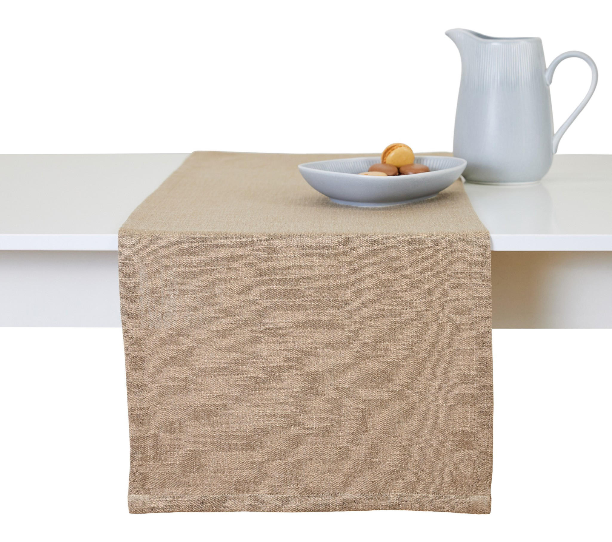 TISCHLÄUFER Clifden - Beige, Textil (180/40/1cm) - home&you