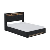 POLSTERBETT Christin Anthrazit/Eiche 140x200 mit Matratze, LED und USB-Anschluss - Eichefarben/Anthrazit, Holzwerkstoff - VitaliSpa