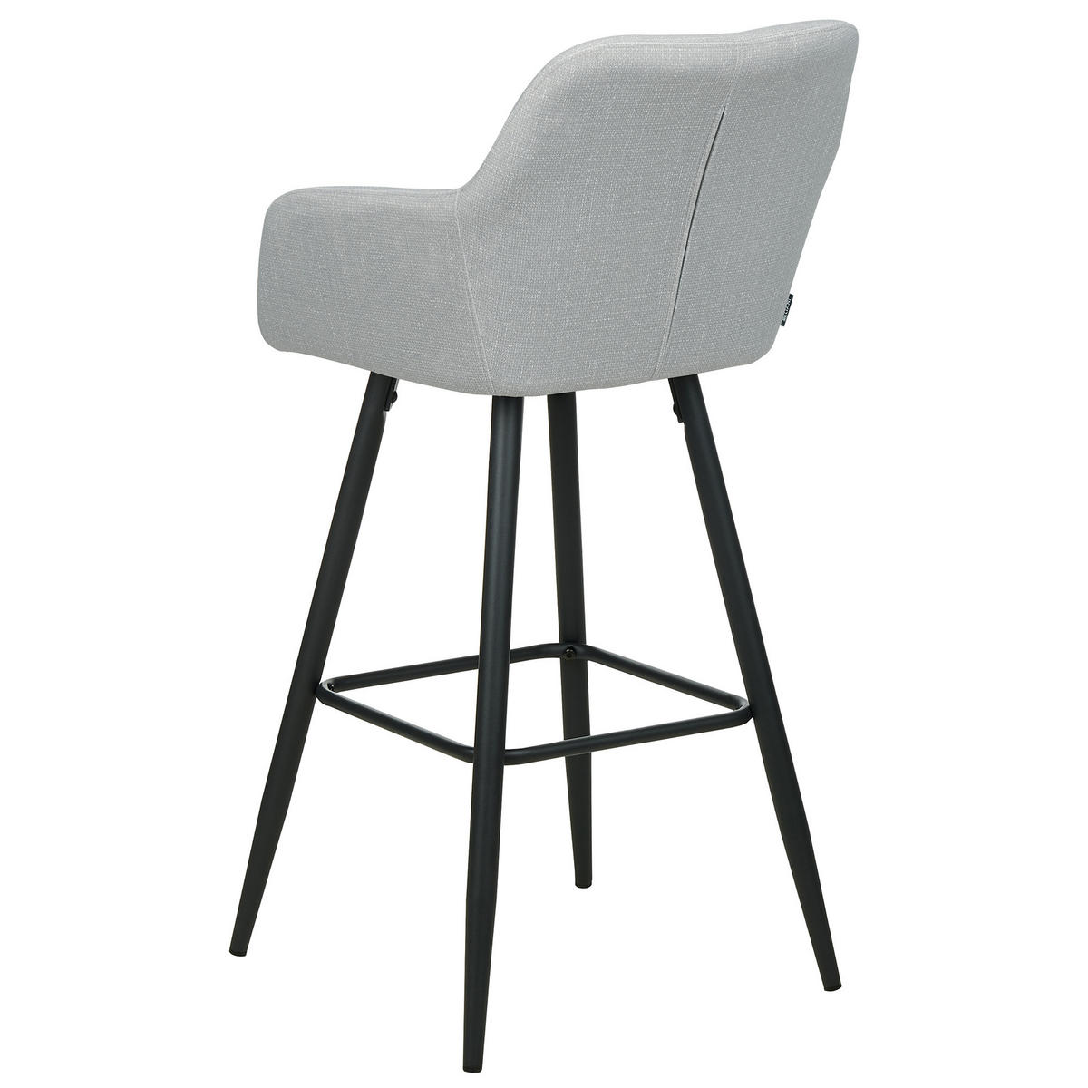 BARSTUHL 2er-Set Samtstoff hellgrau Casmalia - Schwarz/Grau, Textil (50/104/55cm) - Beliani