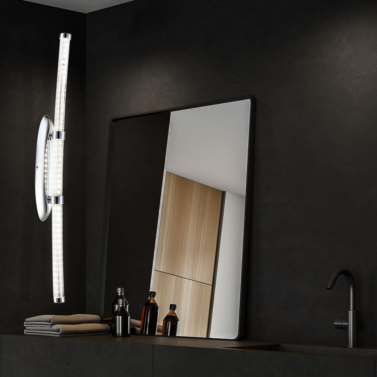 LED WANDLEUCHTE Candy Chrom Silber - Silberfarben, Metall (7/11/81.4cm) - Globo Lighting