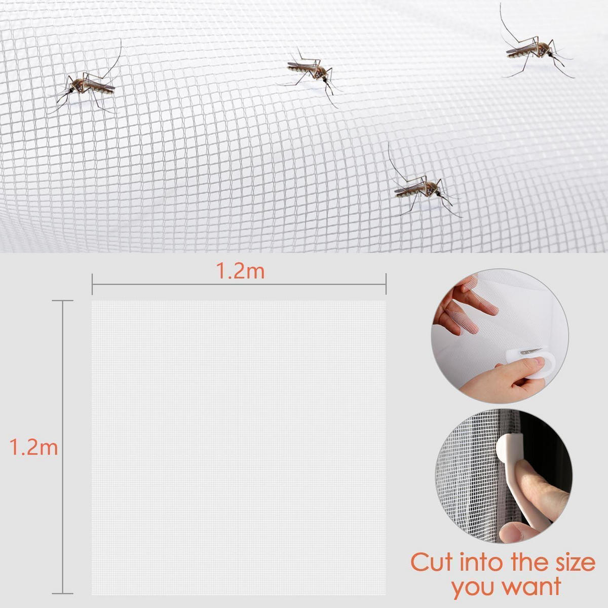 FLIEGENGITTER 2-teiliges Set 120 x 120 cm Weiß - Weiß, Kunststoff (120/1/120cm)