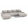 WOHNLANDSCHAFT Draco U beige - Chromfarben/Beige, Textil/Metall (350/85/185cm) - Beautysofa