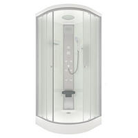DUSCHE Fertigdusche D10-10M0 Weiß 90x90 - Weiß, Glas/Kunststoff (90/90/215cm) - AcquaVapore by Sandra Jentho
