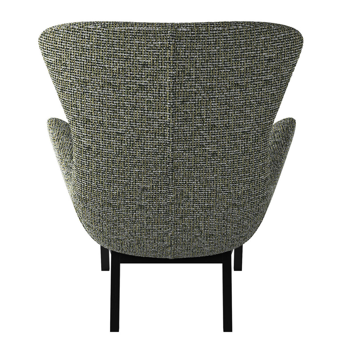 SESSEL mit Holzfüßen - Schwarz/Grün, Birkenholz/Textil (84/99/96cm) - home24