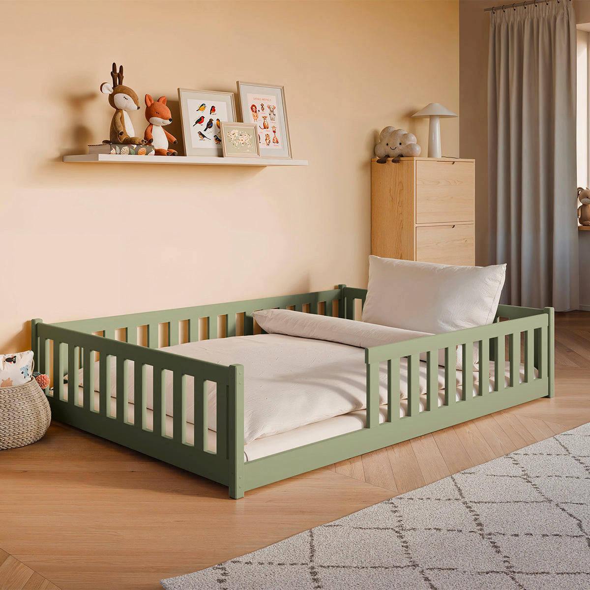 POSTEĽ 140/200 Maya Olive - zelená, drevo (140/200cm) - Petits-meubles