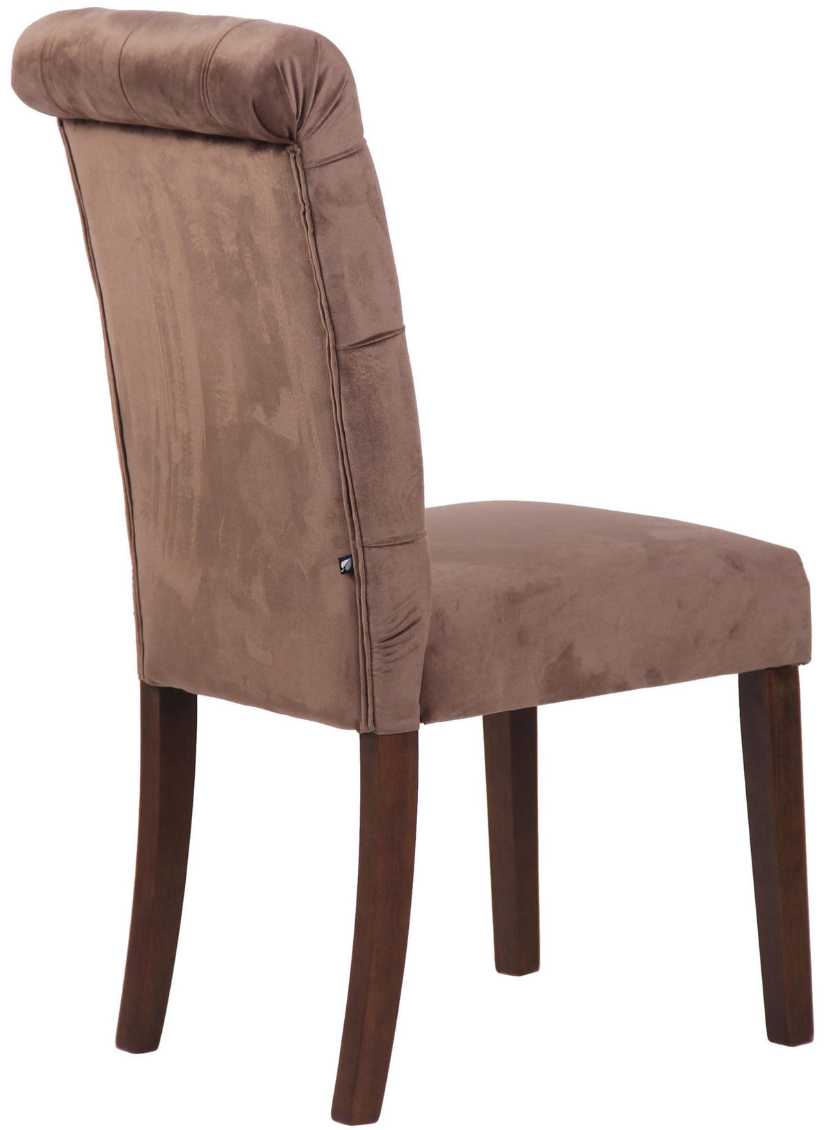 ESSZIMMERSTUHL Lisbon Samt, Gestell Kautschukholz Braun Braun - Braun, Holz/Textil (45/98/63cm) - TPFLiving