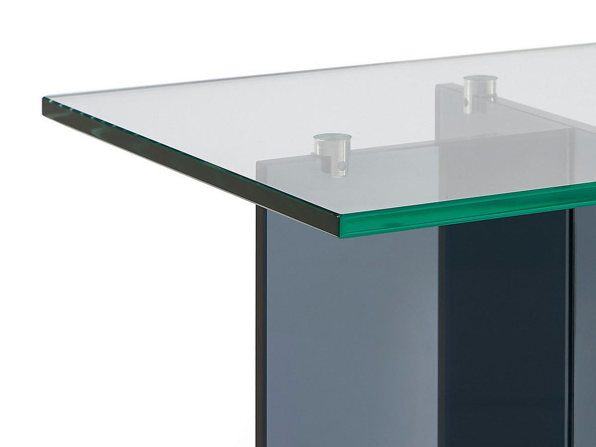 KONSOLENTISCH - 120 cm x 35 cm - Glas - Transparent, Anthrazitgrau - BYLENA - Transparent/Anthrazit, Glas (35/120/75cm) - Vente-Unique